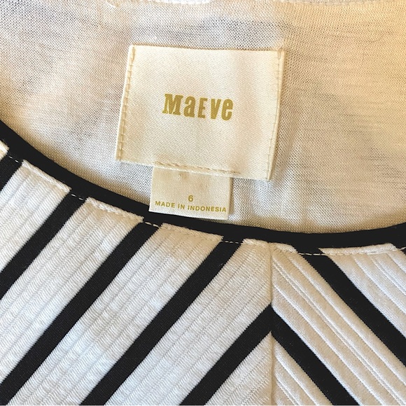 Anthropologie Maeve Mitred Diamond Striped Dress Size 6 - Picture 10 of 11